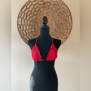 Mossimo Red Lace Swim Top